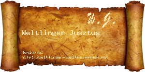 Weltlinger Jusztus névjegykártya